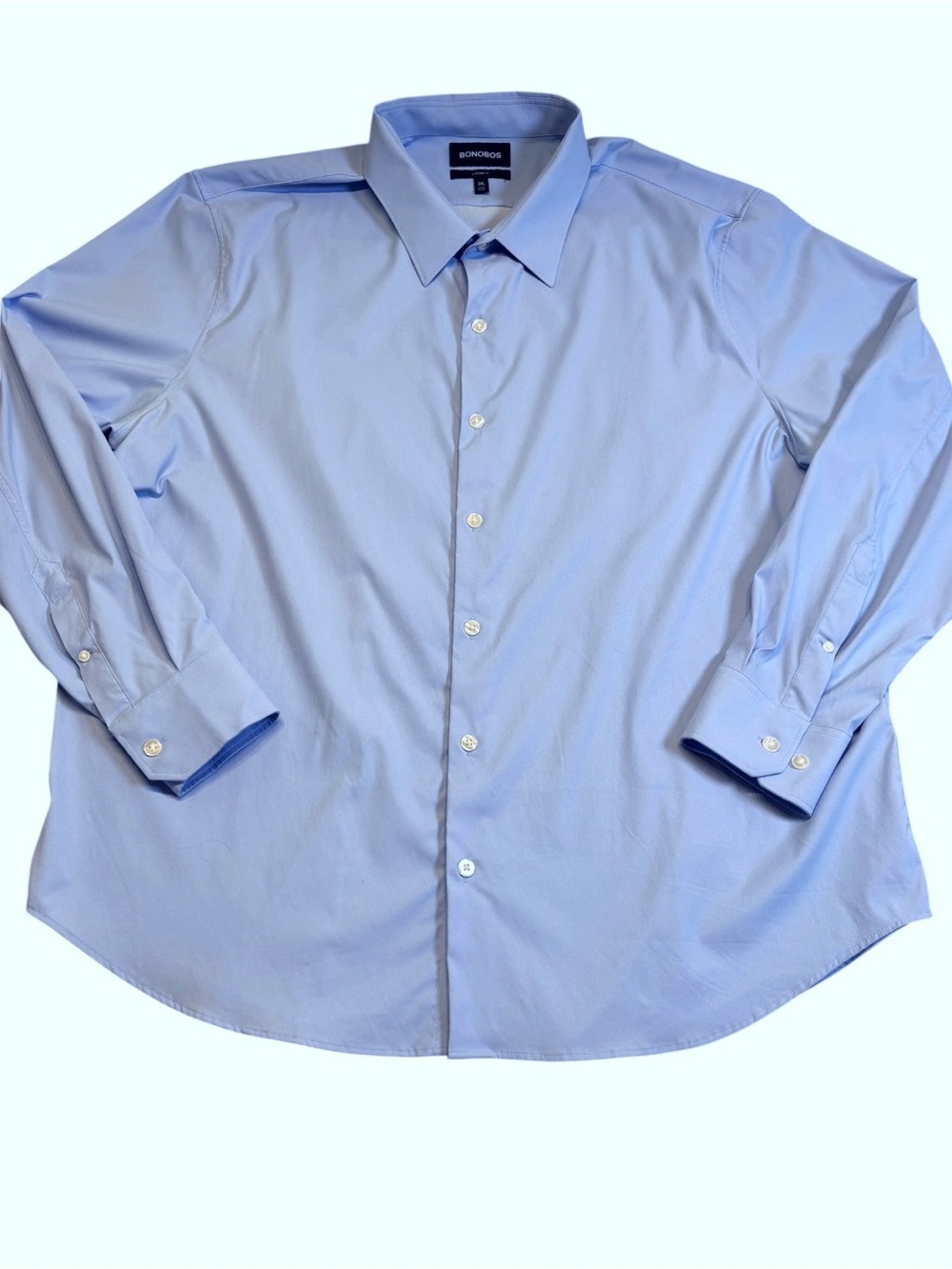 Bonobos Men’s Light Blue Stretch Dress Shirt 2XL XXL Standard Fit